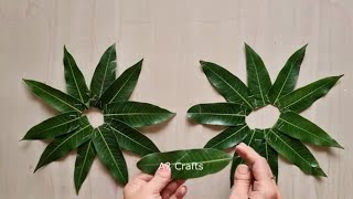 Simple Toran decoration ideas  Thoran decoration ideas for Diwali Mango leaf decoration ideas [upl. by Sanborne]