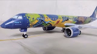 Embraer E195E2 Ararinha Azul  PAPERCRAFT [upl. by Adnylg341]