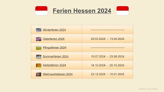 Ferien Hessen 2024 [upl. by Adnauqahs194]