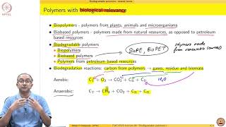 Lecture 86  Biodegradable polymers 1 [upl. by Idnam]