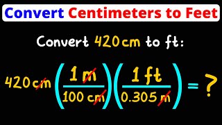 Convert Centimeters to Feet  cm to ft  Unit Conversion  Dimensional Analysis  Eat Pi [upl. by Nudd]