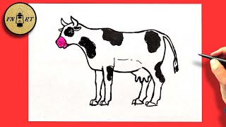 Tutorial on how to draw a cow easy step by step for beginners [upl. by Ninaj938]