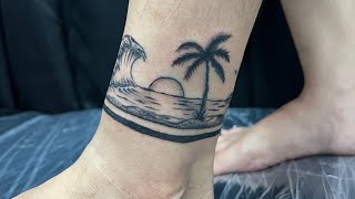 Tropical tattoo 🏝️🌊 tattoo tattooartist tattoolover [upl. by Emanuela]