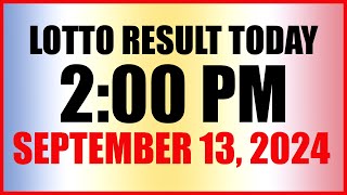 Lotto Result Today 2pm September 13 2024 Swertres Ez2 Pcso [upl. by Nosle559]