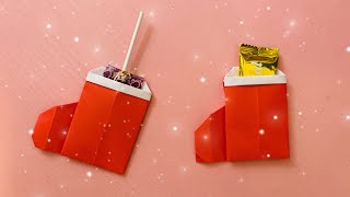 摺紙聖誕節  如何製作聖誕襪 Origami Christmas Stocking [upl. by Toh]