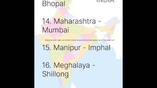 Bharat ke Rajya aur unki Rajdhani state Stat capital rajdhani youtubeshort bharat me ketne Rajy [upl. by Keyek]