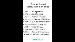 commonly used abbreviations in an office [upl. by Lucilia]