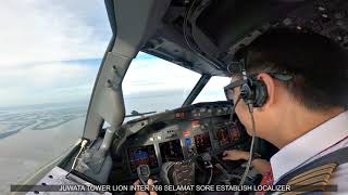 TARAKAN  COCKPIT VIEW  FULL COMMUNICATION PILOT WITH ATC [upl. by Sawyor]