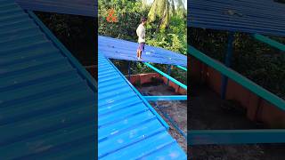 Roofing sheet shed work tin shed house design grill amp furniture PU Zinc roof installation process [upl. by Adnical]