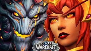 Fyrakk Defeat Cinematic Vyranoth Beats Odyn  Amirdrassil Raid Ending  All Cutscenes WoW102 [upl. by Ellehsram]