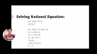 How to solve Rational Equation [upl. by Emorej]