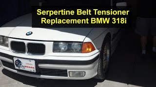 Serpentine belt tensioner replacement 318i e36  VOTD [upl. by Conney709]