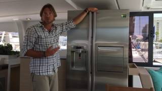 Bali 43 Catamaran Fridge amp Freezer Galley Video By Ian Van Tuyl [upl. by Olatha899]