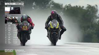 2024 Bennetts BSB  RD5  Snetterton  Race 1 last lap [upl. by Akienaj]