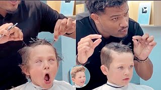 Corte de cabello para niño con ESTILO😍 LA PACIENCIA DEL BARBERO ES INCREÍBLE 😱 haircut hair [upl. by Bradford]