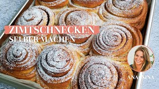 Weltbeste ZIMTSCHNECKEN aus HEFETEIG einfach selber machen ANANINA [upl. by Llerraf884]