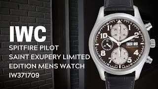 IWC Spitfire Pilot Saint Exupery Limited Edition Mens Watch IW371709  SwissWatchExpo [upl. by Ventura146]