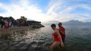 Bagno di Capodanno  Spiaggia Acquafresca Brenzone sul Garda 010123 [upl. by Nitniuq]