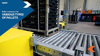 Roller Conveyors for Various Types of Pallets  WDX [upl. by Fortier]