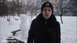 Russian guy trying to beat a snowman  Fail D [upl. by Hareehat]