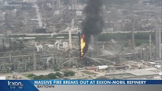 37 people suffer minor injuries in Baytown ExxonMobil plant fire [upl. by Adams]