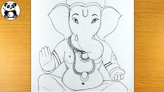 मंडली समाज ganpati bappa pencil drawing  bappa drawing [upl. by Danica199]