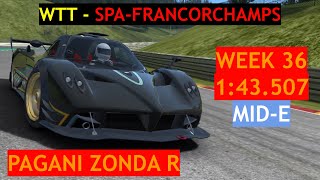 WTT Week 36 2024  Pagani Zonda R at SpaFrancorchamps [upl. by Ula]