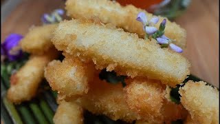 Calamari strips crispy fried Easy way how making calamary fry [upl. by Norvan]