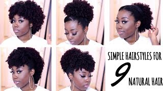 9 QUICK HAIRSTYLES FOR SHORT TO MEDIUM NATURAL HAIR TYPE 4A 4B 4C [upl. by Anihtyc]