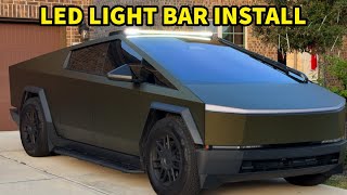 Installing Off Road LED Light Bar On My Tesla Cybertruck AWD it is Very Bright [upl. by Vershen]