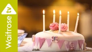 How to Decorate a Cake with Icing Flowers  Waitrose [upl. by Ademla]