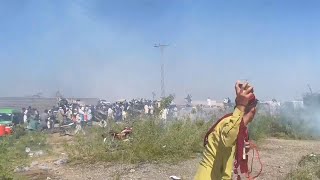 Pakistani police clash with protesters after officials ban a leading Pashtun rights group [upl. by Vasta]