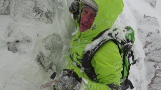 Winter skills 47 climbing steep ice  tactics and placing ice screws [upl. by Zannini]