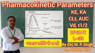 Pharmacokinetic Parameters  Ke Ka AUC CLt Vd  Biopharmaceutics amp Pharmacokinetics  BP604T  L33 [upl. by Elehcor288]