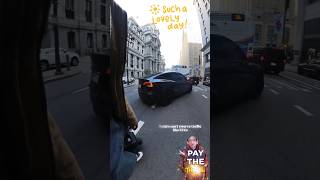 Teslas Cant Lane Split tesla electricunicycle accident citylife philadelphia insta360 [upl. by Georgette]