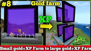 Minecraft large xp and gold farm in mcpe 121 episode 8 goldfarm [upl. by Ellah]