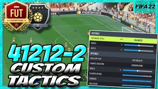 FIFA 22 1ST IN WORLD 200 412122 PRO CUSTOM TACTICS FIFA ULTIMATE TEAM  HOW TO USE 41212 [upl. by Nnylcaj]