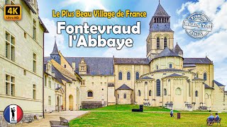 🇫🇷 Fontevraudl’Abbaye Most Beautifull Village of France  Loire Valley Walking Tour 4k60fps [upl. by Tiduj953]