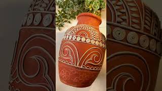 Lippan Art 😱😱😱😱😱  Lippan Art On Pot with Mirror work [upl. by Colon]