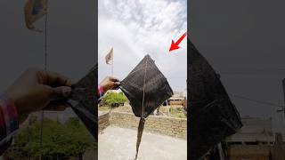 HOW TO MAKE KITE WITH POLYTHENE😍 shorts pkcrazyexperiments [upl. by Columbus]