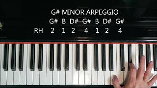 G Sharp A Flat Minor Arpeggio on Piano [upl. by Clare524]