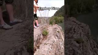 Cowboy jumps into the Rocks for her Fish funny fishing [upl. by Nirre]