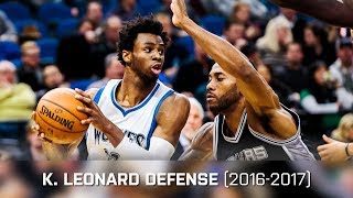 Kawhi Leonards Defense 20162017 [upl. by Sukramal]