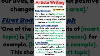 ARTICLE WRITING  FIXED FORMAT  Class 11 and 12 cbse articlewriting format class12 class11exam [upl. by Ellenrad]