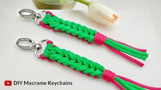 Easy Paracord Macrame Keychain for Beginners  Llaveros en Macramé [upl. by Yvi666]