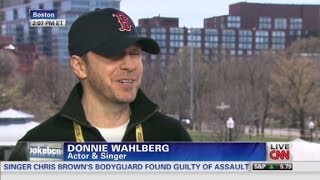 Donnie Wahlberg celebrates the Boston marathon [upl. by Ylam294]