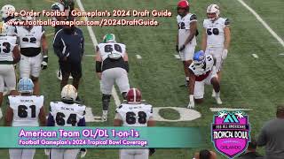 Football Gameplans 2024 Tropical Bowl Practice Clips OL vs DL 1on1s [upl. by Orelle]