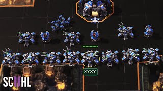 The Great Wall of Siege Tanks  Starcraft 2 XY vs Coffee [upl. by Leahcym]