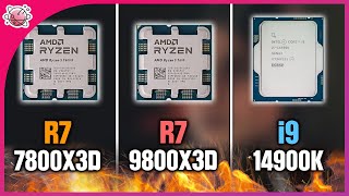 R7 9800X3D vs R7 7800X3D vs i914900K  Real Gaming Benchmark  FHD [upl. by Nosnehpets879]