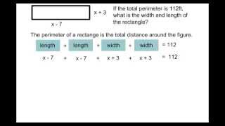 Algebra Find Perimeter of a Rectangle [upl. by Aerua973]